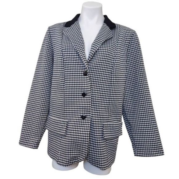 jcpenney Jackets & Blazers - Vintage JCPenney Houndstooth Blazer Jacket